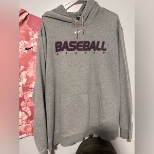 Nike Center Swoosh Grey Hoodie BSBL XL Rare Training Vintage Streetwear RARE